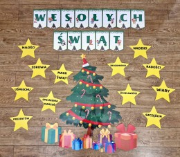 Wesołych Świat Życzenia Dekoracja na gazetkę (PDF)