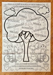 Kolorowanka XXL DZIEŃ GODNOŚCI OSÓB Z NIEPEŁNOSPRAWNOŚCIĄ INTELEKTUALNA (PDF)